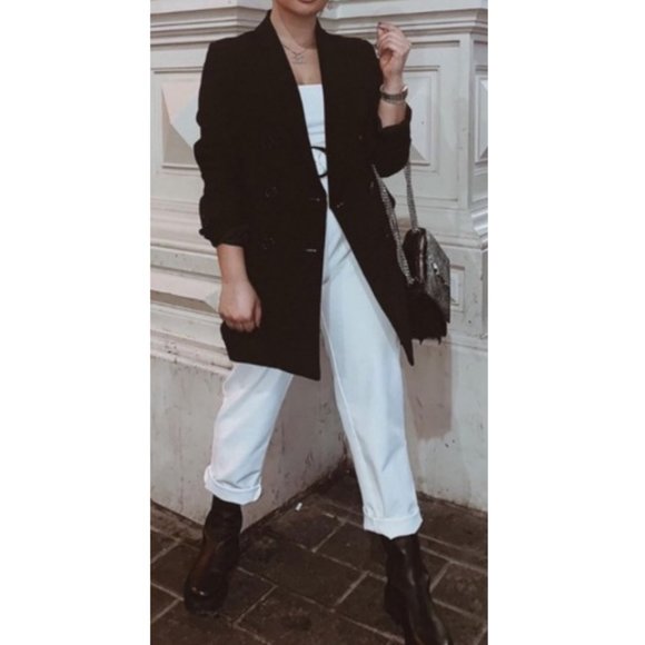 ZARA Blogger Favorite Oversized Double Breasted Blazer Suit Jacket Pea Coat - XS - Picture 8 of 10